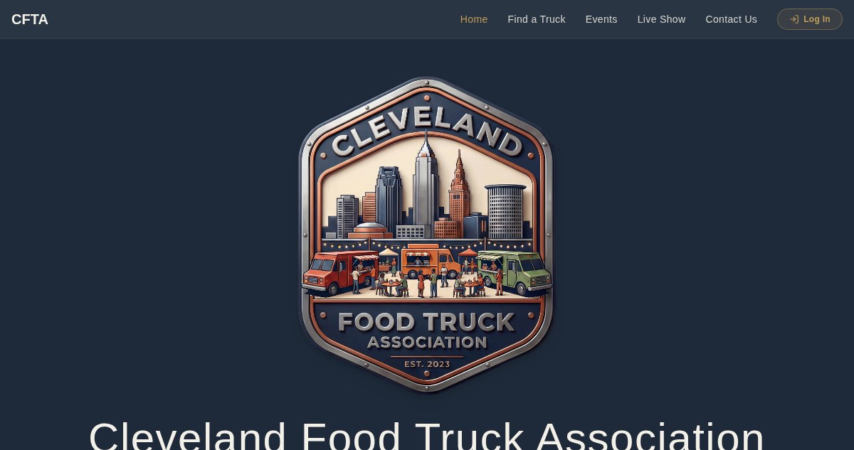 FoodTruckCleveland.com homepage header and navigation