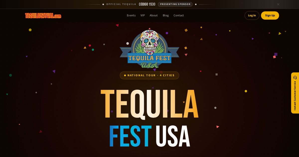 TequilaFestUSA.com homepage header and navigation